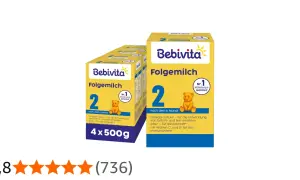 Bebivita Folgemilch 2: Ja oder Nein? Zwei Packungen der Nr. 1 Milchnahrung in Deutschland, ideal nach dem 6. Monat.