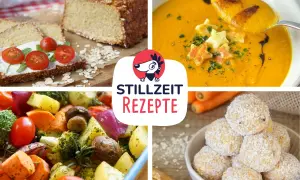 Leckere Rezepte für die Stillzeit: Brot mit Tomaten, Kürbissuppe, Ofengemüse und Energiebällchen.