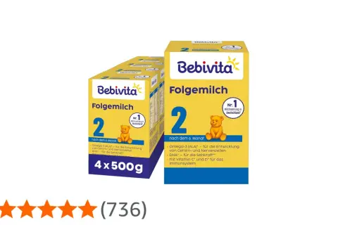 Bebivita Folgemilch 2: Ja oder Nein? Zwei Packungen der Nr. 1 Milchnahrung in Deutschland, ideal nach dem 6. Monat.