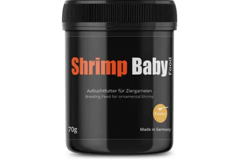 Dose "Shrimp Baby" Aufzuchtfutter für Zwerggarnelen. Ab wann kann man Garnelen Baby füttern? Dieses Futter ist ideal für den Nachwuchs.