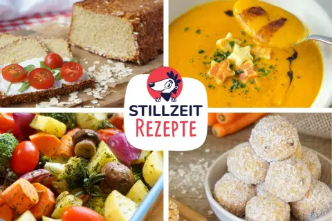 Leckere Rezepte für die Stillzeit: Brot mit Tomaten, Kürbissuppe, Ofengemüse und Energiebällchen.