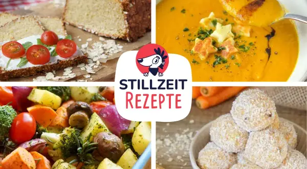 Leckere Rezepte für die Stillzeit: Brot mit Tomaten, Kürbissuppe, Ofengemüse und Energiebällchen.