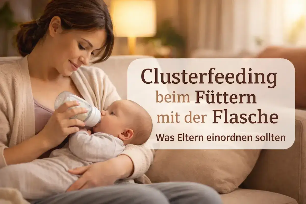 Eine Mutter f&uuml;ttert ihr Baby mit der Flasche. Die Vorteile von Flaschennahrung, wie Flexibilit&auml;t, sind hier zu sehen.