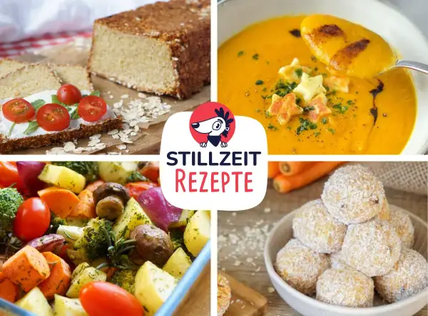 Leckere Rezepte für die Stillzeit: Brot mit Tomaten, Kürbissuppe, Ofengemüse und Energiebällchen.